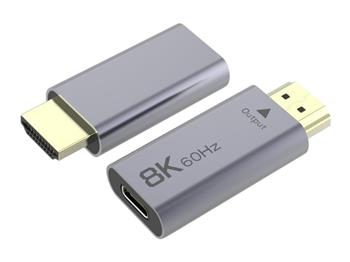 PremiumCord Adaptér USB-C na HDMI rozlišení obrazu 8K@60Hz,4K@144Hz Aluminium