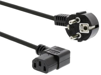 PremiumCord Kabel síťový 230V k počítači 2m, IEC konektor do úhlu 90°