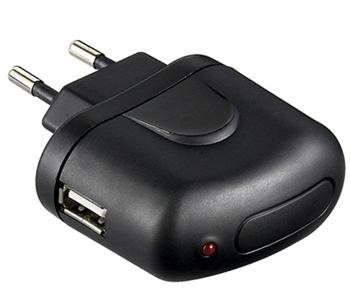 PremiumCord Napájecí a nabíjecí adaptér 230V na USB, 1A, černý