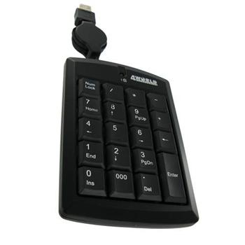 4World USB Numerická klávesnice super mini s navíjecím kabelem