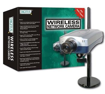 DIGITUS Wireless LAN Internet Camera, JPEG, RJ45 & 802.11GMax. 640 x 480, Frame Rate 3 - 30 fps 4I/O for Digital Alarm 