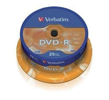DVD-R 16x Verbatim 4.7GB 25ks