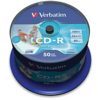 CD-R Verbatim PRINT. spindl 52x/700MB 50-Pack
