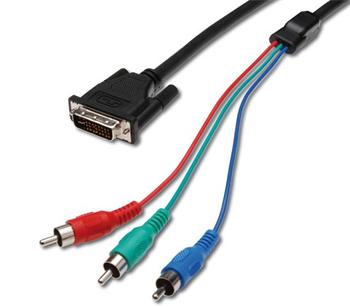 DIGITUS DVI-I propojovací kabel,DVI(24+5)-3xRCA,MM, 3m