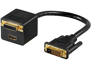 PremiumCord Adapter DVI(24+1) male => DVI(24+1) female + HDMI female