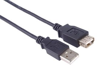 PremiumCord USB 2.0 kabel prodlužovací, A-A, 0,5 černá