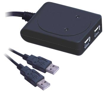 PremiumCord USB KM Přepínač pro sdílení 2PC jednou klávesnicí a myší - ROZBALENO