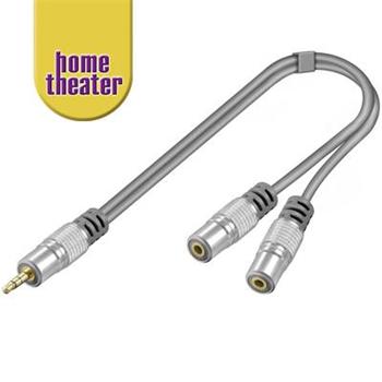 Home Theater HQ adaptér Jack 3,5mm stereo - 2 x 3,5mm stereo 15cm