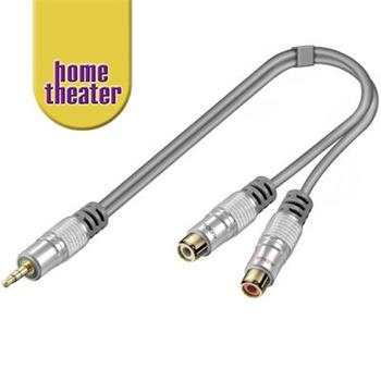 Home Theater HQ adaptér Jack 3,5mm stereo - 2 x CINCH stereo 15cm