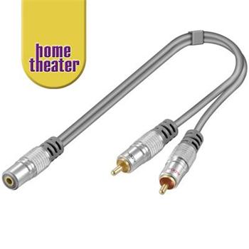 Home Theater HQ adaptér Jack 3,5mm stereo - 2 x CINCH stereo 15cm