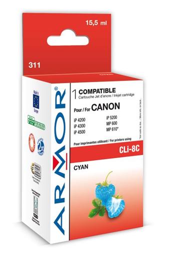 ARMOR ink-jet pro Canon komp. s  CLI8C, 15,5ml, cyan ,č.k.311