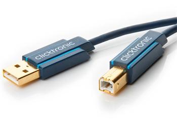 ClickTronic HQ OFC USB2.0 kabel, A-B, zlacené konektory, 0,5m
