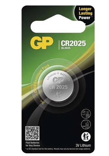 GP Lithiová knoflíková baterie CR2025 (DL2025), 3V