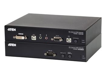 ATEN Extender PC-konzole DVI, po optickém kabelu do 600m, USB, až 1920x1200, RS-232
