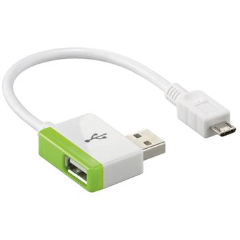 PremiumCord USB 2.0 HUB 2-portový s micro USB kabelem