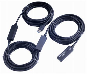 PremiumCord USB 3.0 repeater a prodlužovací kabel A/M-A/F  15m