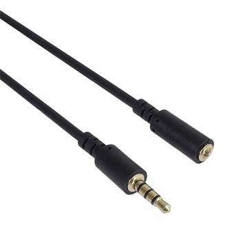 PremiumCord Kabel Jack 3.5mm 4 pinový  M/F 2m pro Apple iPhone, iPad, iPod