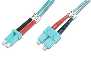 DIGITUS Fiber Optic Patch Cord, LC/SC Multimode 50/125 µ, OM3, Duplex, 2m