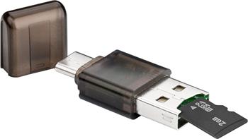 goobay USB-C /USB 2.0 miniaturní čtečka micro SD/SDHC/SDXC pro chytré telefony