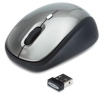 ednet Bezdrátová optická a ergonomická myš 800dpi/1600dpi, černo-šedá