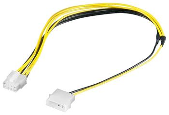 PremiumCord Kabel napájecí 5.25" na EPS 8-pin pro napájecí zdroj, M/M, 28cm