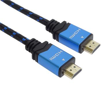 PremiumCord Ultra HDTV 4K@60Hz kabel HDMI 2.0b kovové+zlacené konektory 1,5m  bavlněné opláštění kabelu