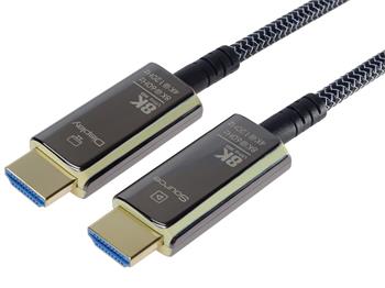 PremiumCord Ultra High Speed HDMI 2.1 Optical Fiber AOC Cable 8K@60Hz, 10m gold