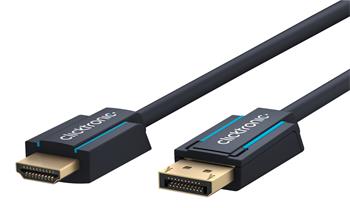 ClickTronic HQ OFC kabel DisplayPort - HDMI typ A, 4K@60Hz zlacené kon., 3D, M/M, 5m