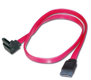 PremiumCord Kabel SATA 0,3m 1x90°+1x rovný konektor