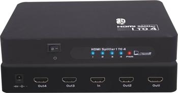 PremiumCord HDMI splitter 1-4 Port - nahrazeno khsplit4b
