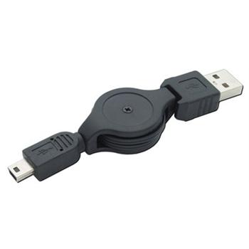 PremiumCord USB navíjecí kabel 0,9m s mini USB 5pinovým konektorem