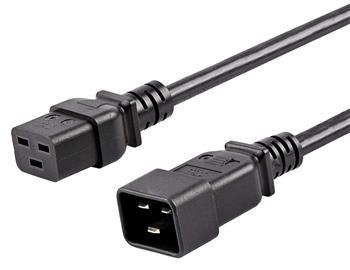 PremiumCord Kabel síťový prodlužovací  230V 16A 3m, konektory IEC 320 C19 - IEC 320 C20