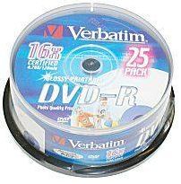 DVD-R 16x Verbatim 4.7GB PRINT. spindl 25pc