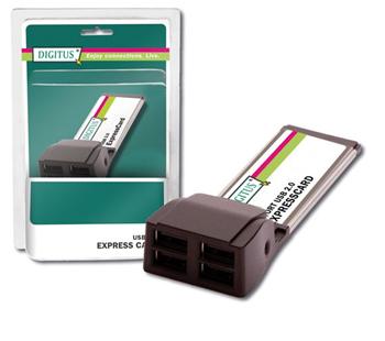 DIGITUS Express Card 4x USB 2.0 porty