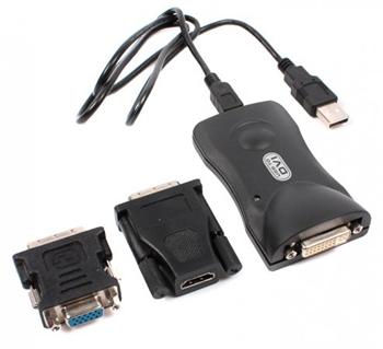 PremiumCord USB 2.0 adapter na DVI + VGA (pro až 6 monitorů) HiRes