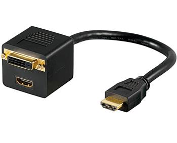 PremiumCord Adapter HDMI male =&gt; DVI(24+1) female + HDMI female