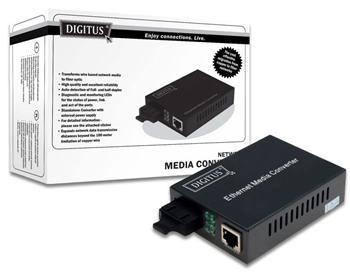 DIGITUS 10/100/1000Base-T to 1000Base-SX, Incl. PSU ST connector, MM, Up to 0.5km DN-82110-1