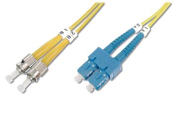 DIGITUS Fiber Optic Patch Cord, ST to SC Singlemode 09/125 µ, Duplex Length 10m