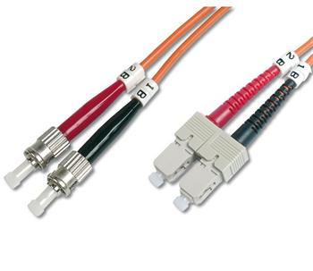 DIGITUS Fiber Optic Patch Cord, ST to SCMultimode 50/125 µ, Duplex Length 10m