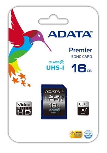 A-DATA 16GB SDHC UHS-1 paměťová karta Class 10