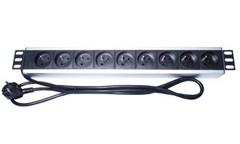 PremiumCord Panel napájecí do 19" racku 1.5U, 9x230V, 2m kabel