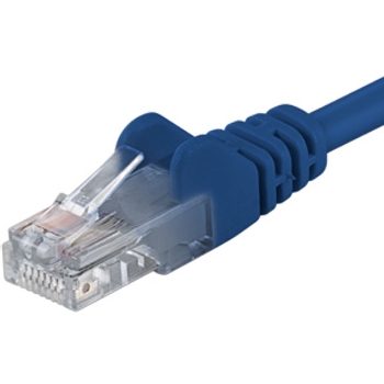 PremiumCord Patch kabel UTP RJ45-RJ45 CAT6 0.5m modrá