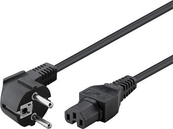 PremiumCord Kabel síťový 230V k počítači 2m  IEC 320 C15 konektor s drážkou