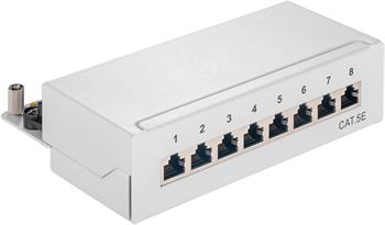 PremiumCord Mini Desktop Patch Panel Cat5e, 8xRJ45 stíněná 