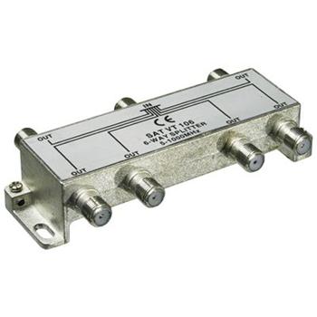 PremiumCord antenní rozbočovač na F konektory 1-6 výstupy 5-1000 MHz