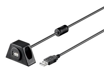 PremiumCord USB 2.0 prodlužovací kabel 3m MF s konektorem na přišroubování