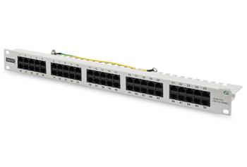 DIGITUS CAT3 ISDN patch panel,nestíněný, 50-port RJ45, 8P4C, LSA,1U,Rack Mount,šedá, RAL 7035