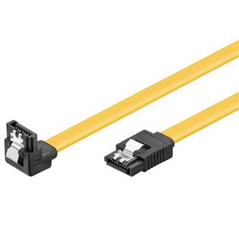 PremiumCord 0,3m SATA 3.0 datový kabel  1.5GBs / 3GBs / 6GBs, kov.západka, 90°