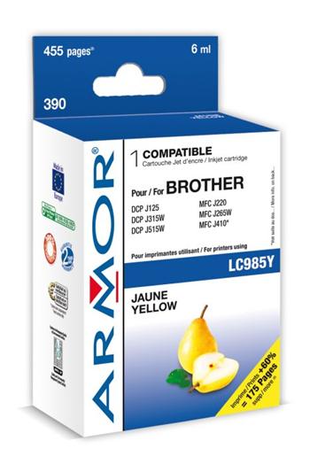 ARMOR ink-jet pro Brother, yellow, 6ml, komp.s LC985Y č.k.390