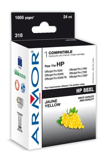 ARMOR ink-jet pro HP Officejet K550 yellow HC, 24 ml,komp.s C9393A